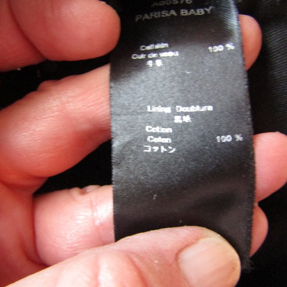 Anne Fontaine "Parisa Baby" Black Floral Leather Purse Bag-Double Handles-Medium - Picture 13 of 14
